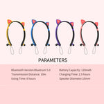 ZW29 貓耳立體聲 HIFI 時尚戶外便攜運動無線藍牙耳機 附麥克風與 LED 燈光