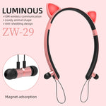ZW29 貓耳立體聲 HIFI 時尚戶外便攜運動無線藍牙耳機 附麥克風與 LED 燈光