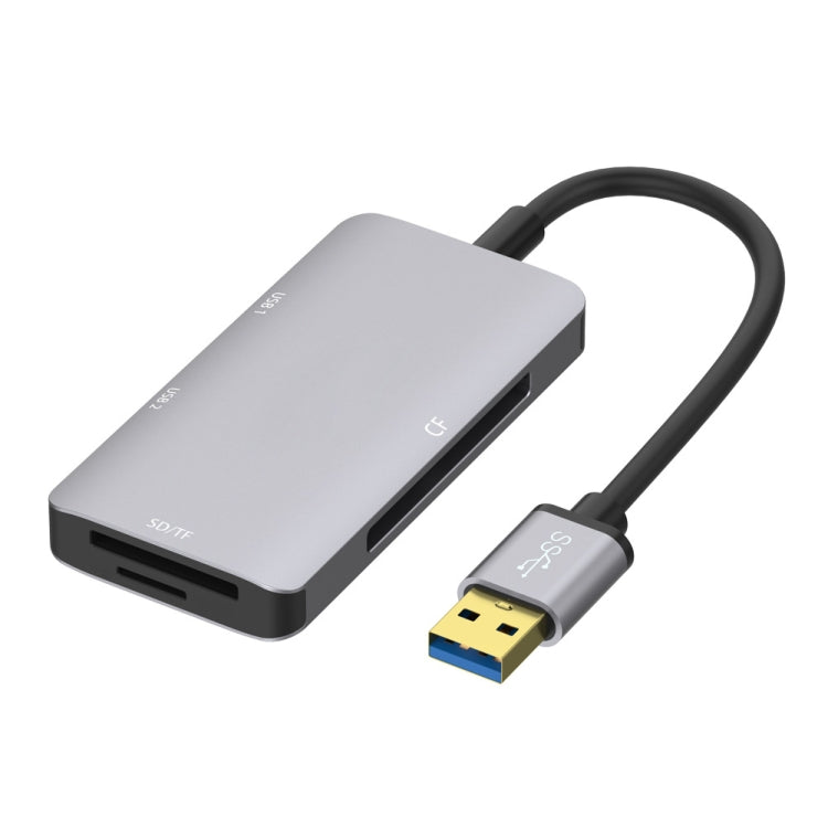 Onten 8107 USB3.0 集線器，含 CF SD TF 卡讀卡器，8107