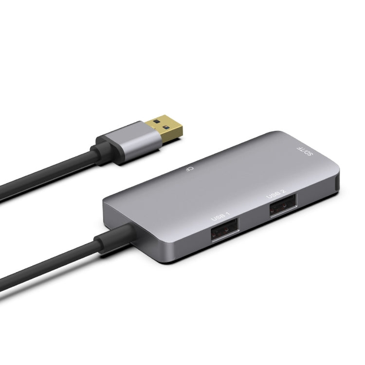 Onten 8107 USB3.0 集線器，含 CF SD TF 卡讀卡器，8107