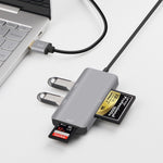 Onten 8107 USB3.0 集線器，含 CF SD TF 卡讀卡器，8107