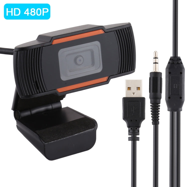 HXSJ A870 網路攝影機 高清 480P 電腦攝影機，附吸音麥克風，適用 Skype 及 Android 電視，旋轉式電腦攝影機 USB 網路攝影機，480P