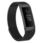 Stainless Steel Magnet Wrist Strap for FITBIT Charge 4， Large Size: 210x18mm, Size：210x18mm
