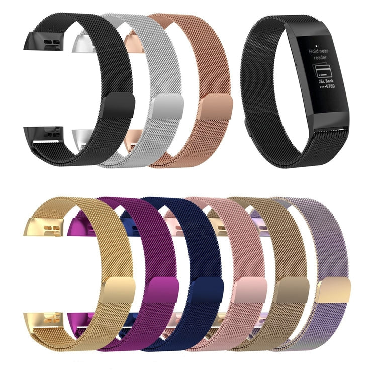 Stainless Steel Magnet Wrist Strap for FITBIT Charge 4， Large Size: 210x18mm, Size：210x18mm