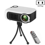 A2000迷你便攜投影機 800流明 支援1080P LCD 50000小時燈泡壽命 家庭劇院投影機 支援行動電源，美國插頭