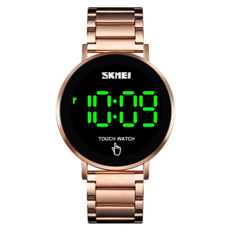 SKMEI 1550 簡約時尚LED觸控男錶，防水不鏽鋼電子錶