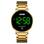 SKMEI 1550 簡約時尚LED觸控男錶，防水不鏽鋼電子錶