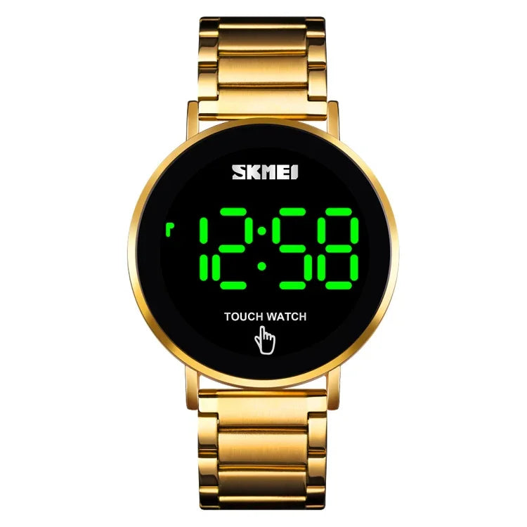 SKMEI 1550 簡約時尚LED觸控男錶，防水不鏽鋼電子錶
