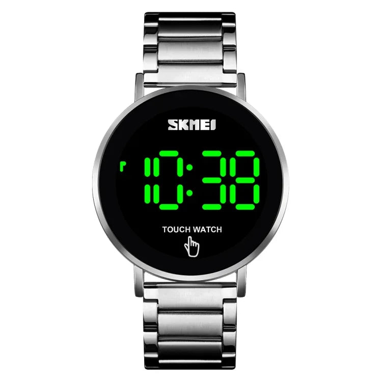 SKMEI 1550 簡約時尚LED觸控男錶，防水不鏽鋼電子錶