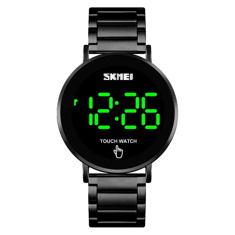 SKMEI 1550 簡約時尚LED觸控男錶，防水不鏽鋼電子錶