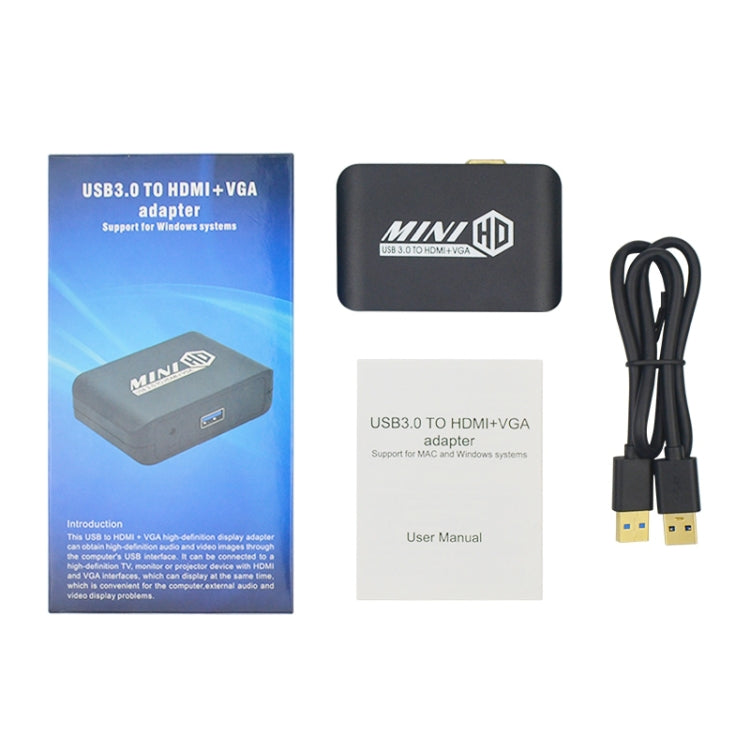 USB3.0 轉 HDMI+VGA 轉接器