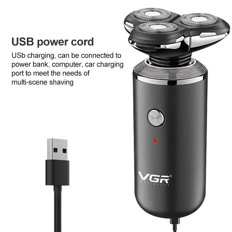 VGR V-317 5W USB全方位三維浮動三網電動剃鬚刀，V-317