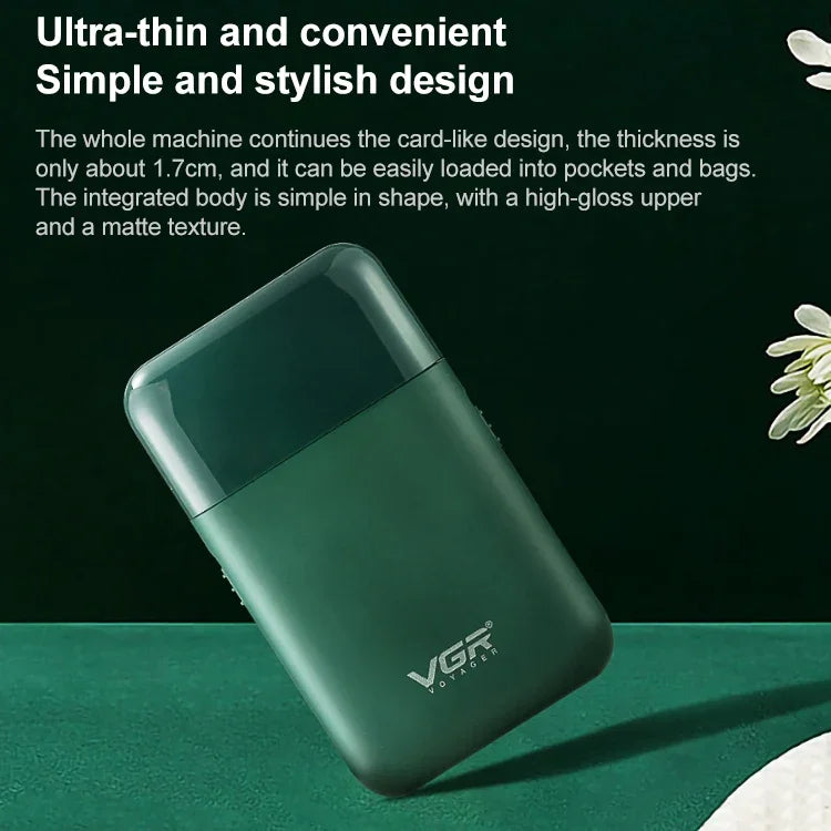 VGR V-390 5W USB便攜往復式電動剃鬚刀，V-390（黑色），V-390（綠色）