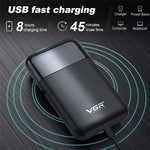VGR V-390 5W USB便攜往復式電動剃鬚刀，V-390（黑色），V-390（綠色）