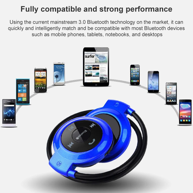 NVAHVA MP3 播放器藍牙耳機，無線運動耳機 MP3 播放器附 FM 收音機，立體聲耳機 TF 卡 MP3 最大支援 32GB，mini-503 藍色，mini-503 金色，mini-503 黑色，mini-503 紅色