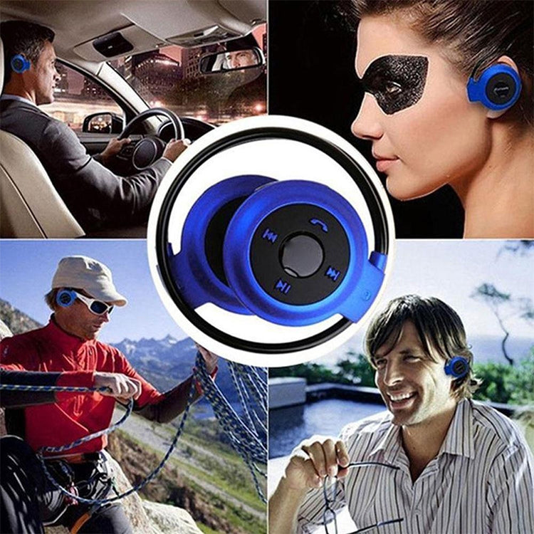 NVAHVA MP3 播放器藍牙耳機，無線運動耳機 MP3 播放器附 FM 收音機，立體聲耳機 TF 卡 MP3 最大支援 32GB，mini-503 藍色，mini-503 金色，mini-503 黑色，mini-503 紅色