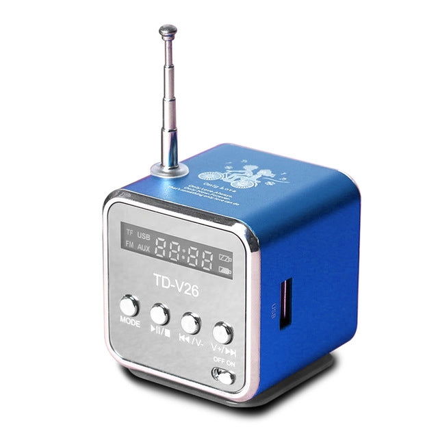 便攜式喇叭附 FM 迷你多功能收音機 USB 筆記型電腦喇叭，支援電視手機 SD/TF 卡 MP3 音樂播放器