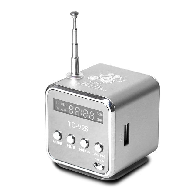便攜式喇叭附 FM 迷你多功能收音機 USB 筆記型電腦喇叭，支援電視手機 SD/TF 卡 MP3 音樂播放器
