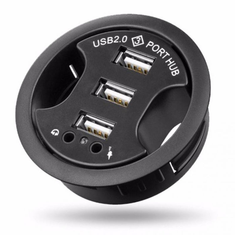 3埠 USB 2.0 集線器，帶3.5毫米音頻和麥克風插孔