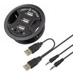 3埠 USB 2.0 集線器，帶3.5毫米音頻和麥克風插孔