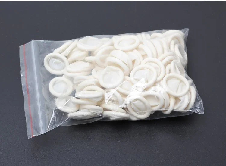 50 PCS Disposable Anti Static Rubber Latex Finger Cots Eyebrow Extension Gloves Practical Off Eyelash Extension Tool Accessories, Latex
