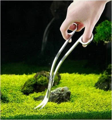 水草工具魚缸不鏽鋼波浪形剪刀加長鑷子，波浪形剪刀