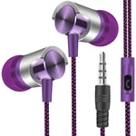 金屬有線耳機 超重低音音效 入耳式運動耳機，帶麥克風，適用於小米、三星、華為