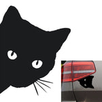 CAT FACE PEERING Pet Cat Car Sticker Decals , Size: 12x15cm, Black, WHITE