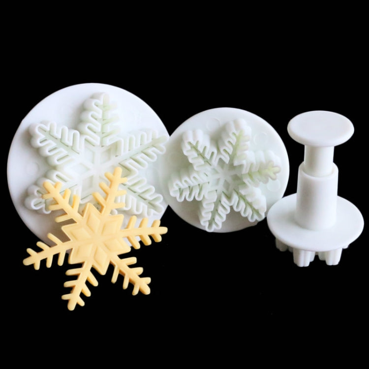 6個翻糖蛋糕工具精細雪花彈簧模具套裝，精細雪花形狀