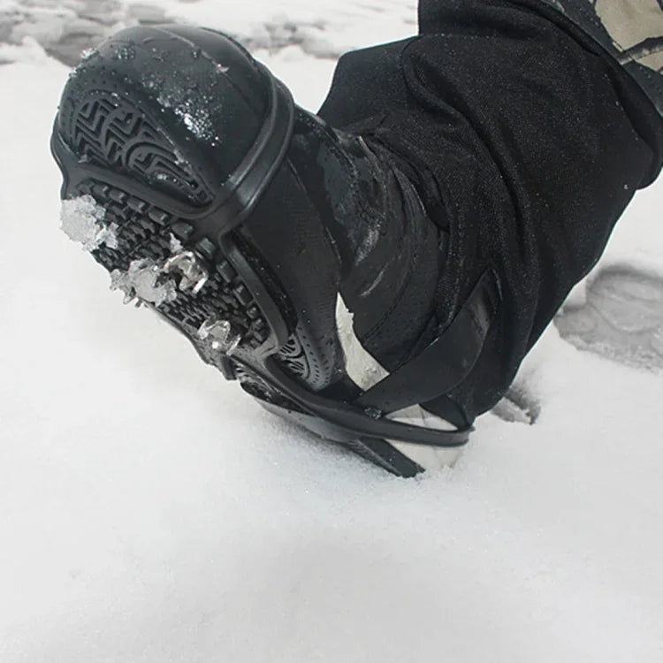 1 對葫蘆形橡膠5齒冰爪戶外防滑鞋套，適用冰雪地面