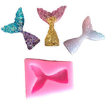10個裝翻糖美人魚魚尾矽膠模具烘焙工具巧克力蛋糕裝飾模，魚尾形狀