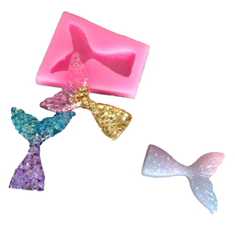 10個裝翻糖美人魚魚尾矽膠模具烘焙工具巧克力蛋糕裝飾模，魚尾形狀