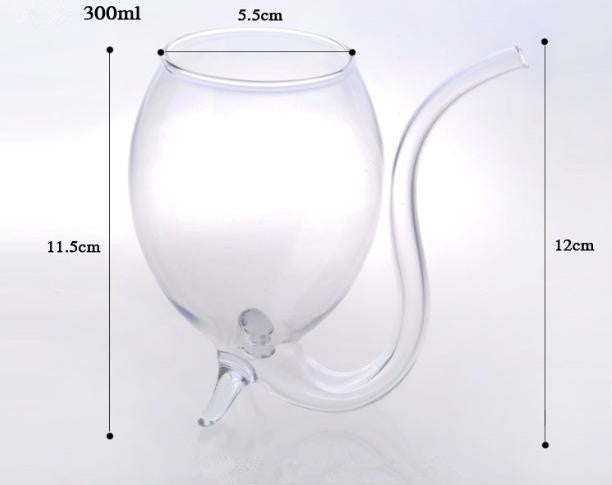 300ML創意玻璃杯牛奶杯帶吸管冷飲杯果汁杯酒杯，300ML果汁杯