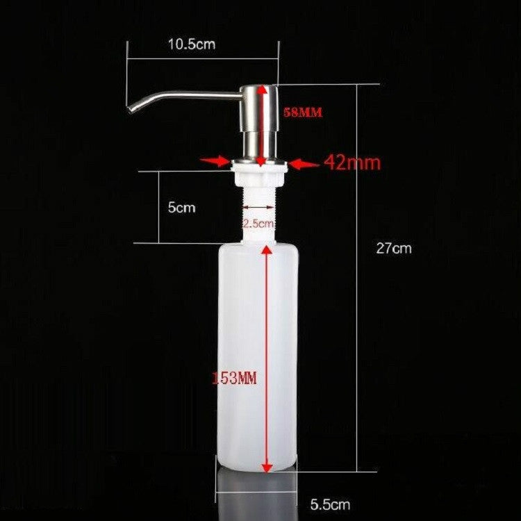 不鏽鋼水槽肥皂分配器洗碗液洗手液瓶，水槽肥皂分配器瓶