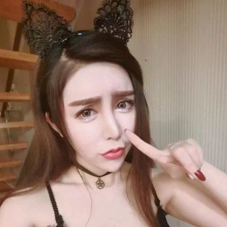 女士蕾絲可愛貓耳髮帶頭鏈