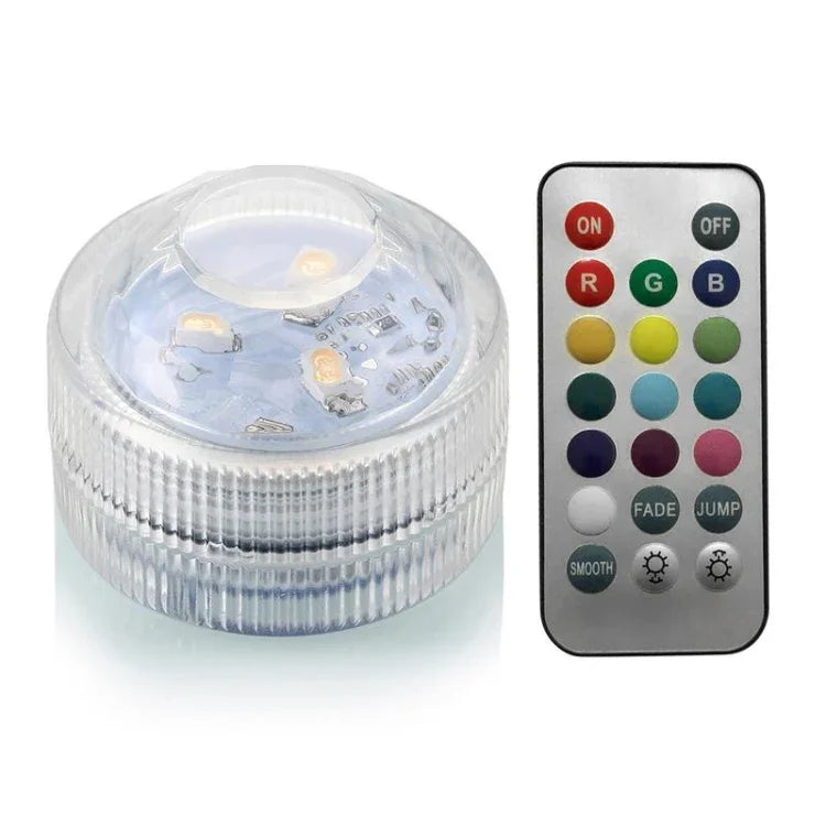 IP68防水遙控潛水裝飾燈5050 SMD LED多色燈泡潛水RGB LED派對燈