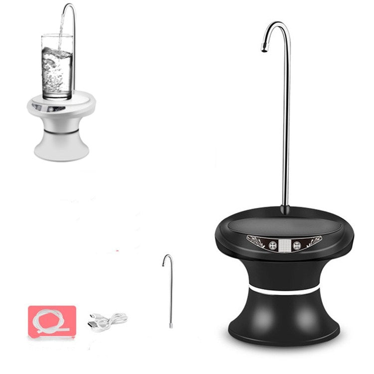 托盤水桶水泵 USB充電無線電動礦泉水桶 自動飲水機，黑色