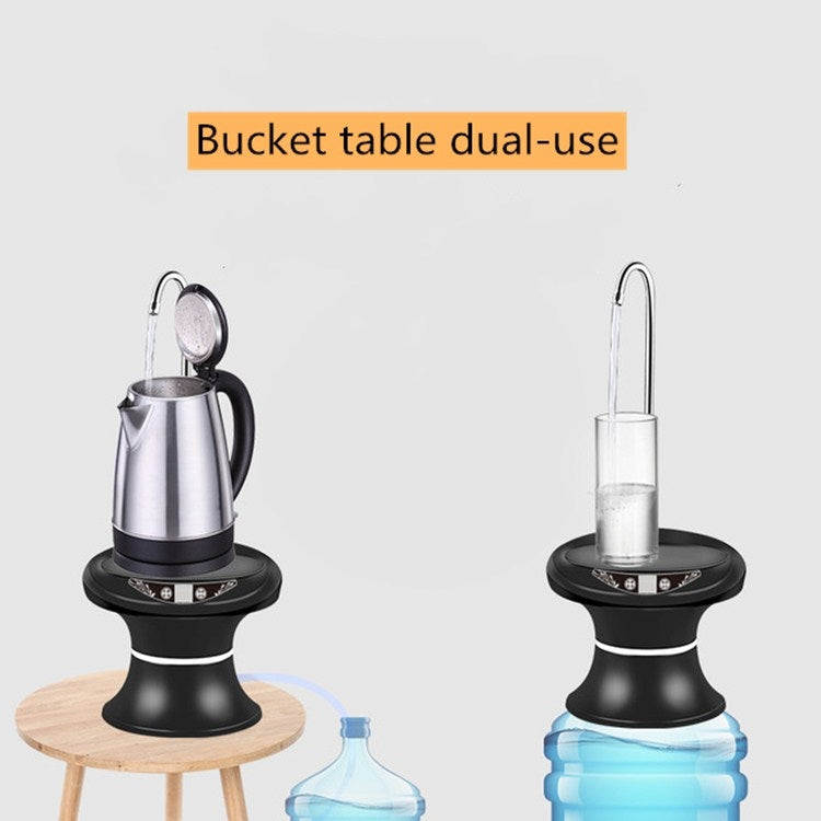 托盤水桶水泵 USB充電無線電動礦泉水桶 自動飲水機，黑色