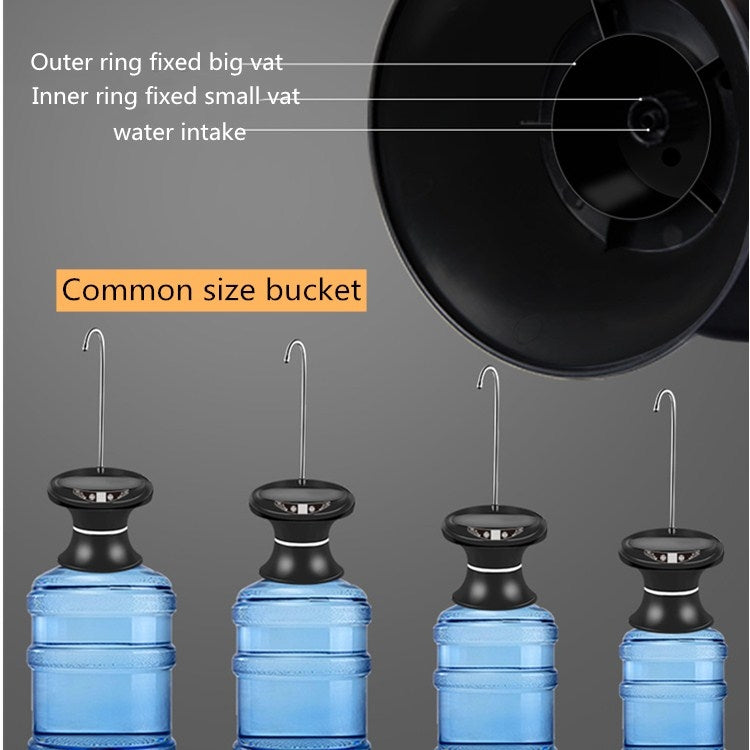 托盤水桶水泵 USB充電無線電動礦泉水桶 自動飲水機，黑色