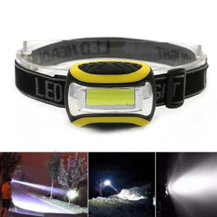 戶外頭燈COB LED頭燈手電筒，3模式頭燈，自行車釣魚燈用前燈手電筒