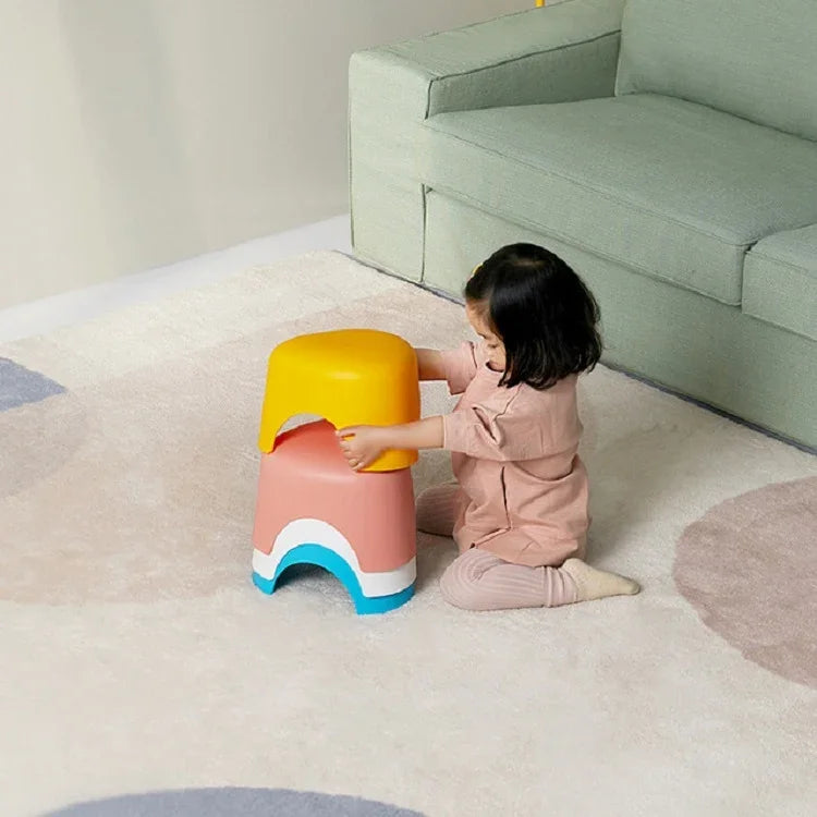 Children Stool Home Living Room Triangle Small Stool Anti-skid Short Plastic Stool, Small