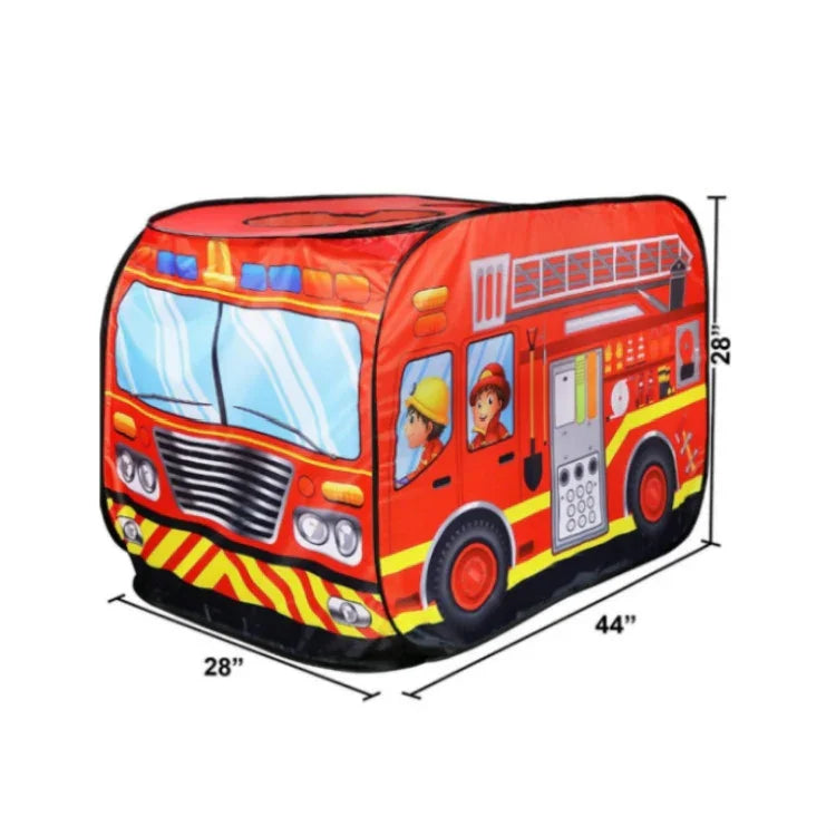 兒童玩具帳篷布 消防車 警車 校車 遊戲屋 消防車、警車、校車、冰淇淋車