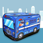 兒童玩具帳篷布 消防車 警車 校車 遊戲屋 消防車、警車、校車、冰淇淋車