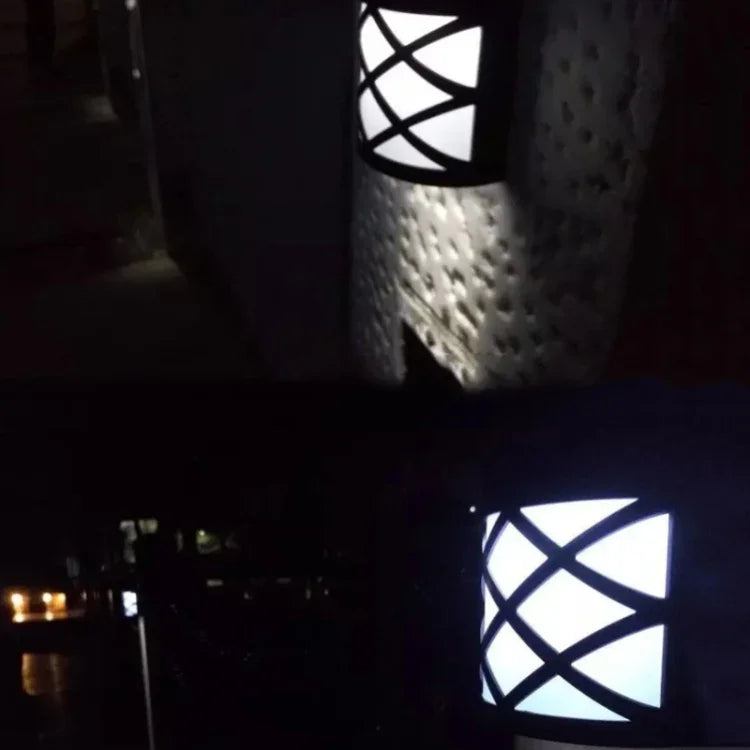 太陽能LED壁燈戶外防水節能街道花園燈，白光，暖白光