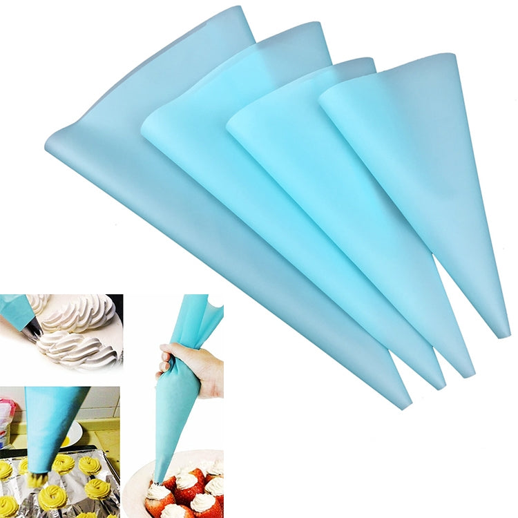 4件矽膠糖霜擠花奶油糕點袋噴嘴 DIY蛋糕裝飾工具，奶油糕點袋（藍色），奶油糕點袋（白色），奶油糕點袋（粉紅色），奶油糕點袋（綠色）