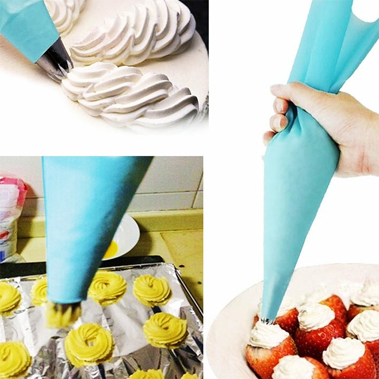 4件矽膠糖霜擠花奶油糕點袋噴嘴 DIY蛋糕裝飾工具，奶油糕點袋（藍色），奶油糕點袋（白色），奶油糕點袋（粉紅色），奶油糕點袋（綠色）