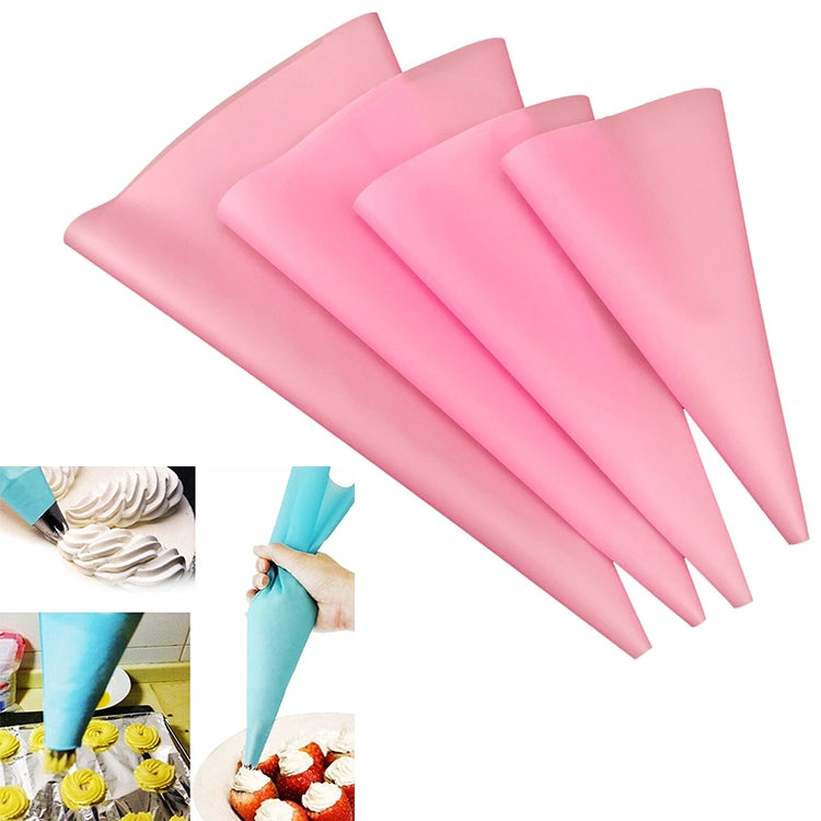 4件矽膠糖霜擠花奶油糕點袋噴嘴 DIY蛋糕裝飾工具，奶油糕點袋（藍色），奶油糕點袋（白色），奶油糕點袋（粉紅色），奶油糕點袋（綠色）