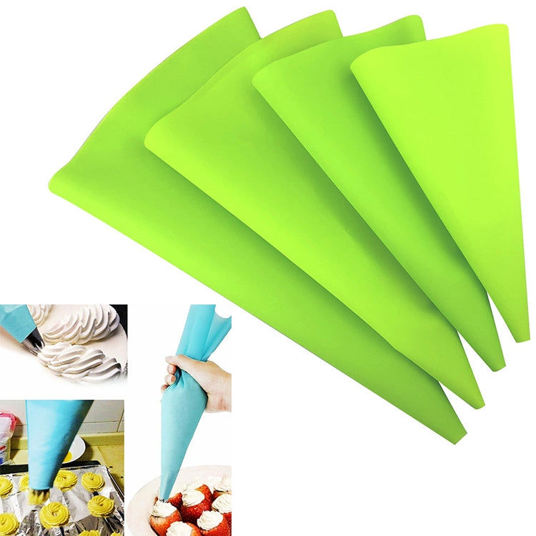 4件矽膠糖霜擠花奶油糕點袋噴嘴 DIY蛋糕裝飾工具，奶油糕點袋（藍色），奶油糕點袋（白色），奶油糕點袋（粉紅色），奶油糕點袋（綠色）