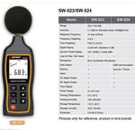 SNDWAY手持高精度噪音分貝計，SW523，SW524（含儲存+USB通訊）