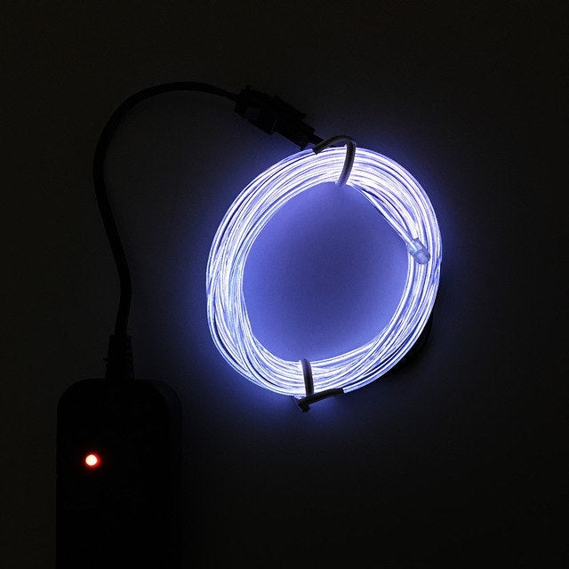 柔性LED燈EL線串燈條繩發光裝飾霓虹燈USB控制器 3米節能面具眼鏡發光線 F277，TBD0156472001A，TBD0156472001B，TBD0156472001C，TBD0156472001D，TBD0156472001E，TBD0156472001F，TBD0156472001G，TBD0156472001